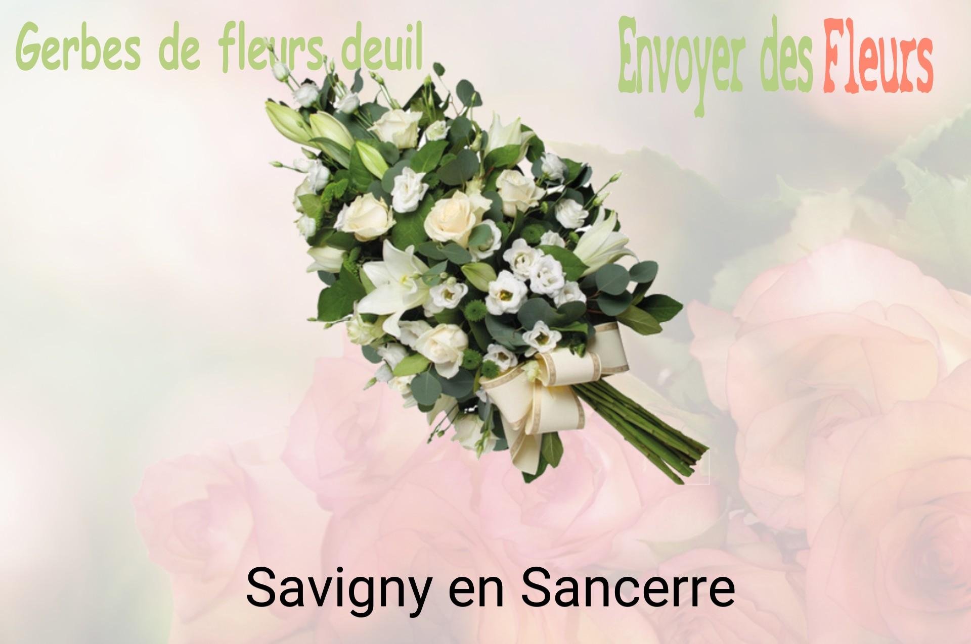 Gerbe de fleurs de deuil livrée à Savigny-en-Sancerre